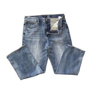 Lucky Brand 181 Relaxed Straight Blue Stretch Denim Jeans Mens W34 L30 Classic